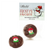 Abdallah Candies Frosty’s Favorite milk chocolate covered Oreo cookie with festive snowman decoration, individually wrapped for holiday gifting.