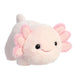Aurora World Axel Axolotl plush toy in pastel pink with fluffy gills and smiling face