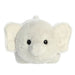 Aurora World Eri Elephant Spudster plush toy front view with soft gray body and round potato shape