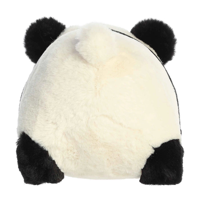 Aurora World Pei Panda plush back view highlighting smooth white plush fabric and compact cuddly design