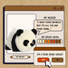 Aurora World Pei Panda plush displayed on fun spirit spud mood card graphic with playful panda theme