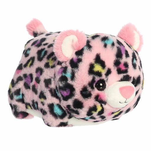 Aurora World Priya Pink Leopard™ plush toy showing colorful leopard pattern and soft spud shape
