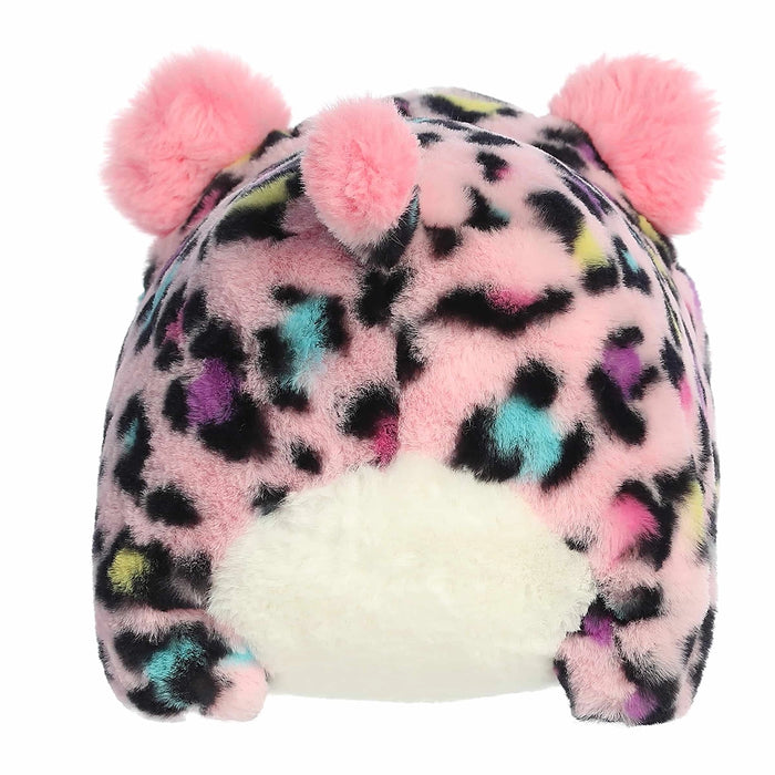 Back view of Priya Pink Leopard™ plush by Aurora World with pink and multicolor leopard print