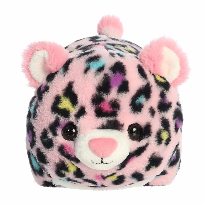 Front view of Aurora World Priya Pink Leopard™ plush with pink nose and multicolor leopard spots