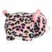 Pink leopard plush toy with multicolor spots, side view of Aurora World Priya Pink Leopard™ Spudster