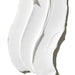 A dollop of white cream placed on a white surface, creating a subtle contrast.