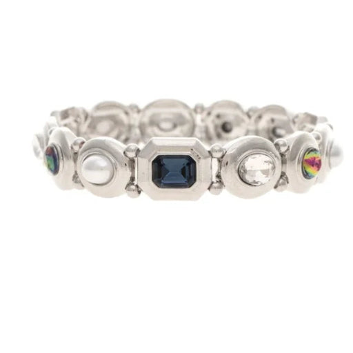 Rain Jewelry silver-tone bracelet featuring cabochon-style gems in assorted shapes