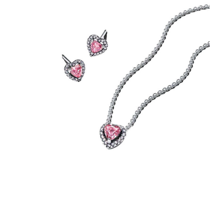 PANDORA : Pink Elevated Heart Jewelry Giftset