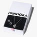 Pandora jewelry set with necklace and earrings on a branded box