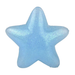 Blue star-shaped object on a white background