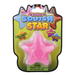 Pink star-shaped squishy toy in its packaging with colorful text and graphics.