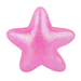 Pink star-shaped object with a glittery texture on a white background