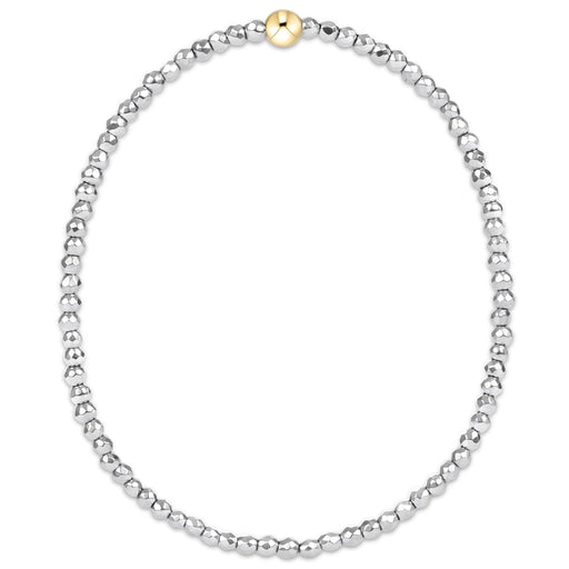 enewton design bright silver faceted hematite beaded bracelet with single gold accent bead.