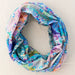 Full Boho Bandeau Headband in blue watercolor patchwork design.
