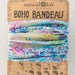 Full Boho Bandeau Headband in blue watercolor patchwork design.