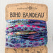 Full Boho Bandeau Headband featuring a colorful blue patchwork design.