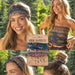 A boho bandana featuring a blue and white fabric pattern, ideal for adding a stylish touch to any outfit.