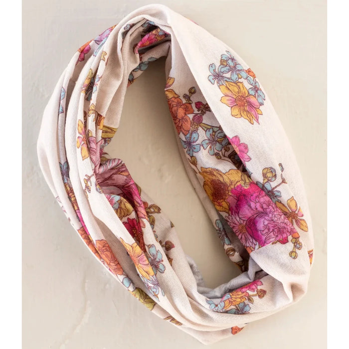 A colorful bohemian bandana reflecting a natural life theme, with intricate designs and a free-spirited vibe.