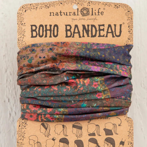 Full Boho Bandeau Headband featuring a colorful vintage-inspired patchwork design.