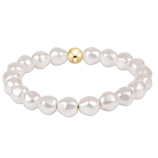 Classic Admire Pearl Bracelet with 8mm faceted pearl crystals on a white background