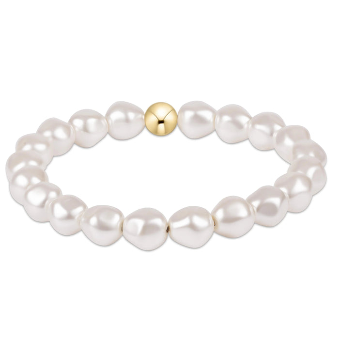 Classic Admire Pearl Bracelet with 8mm faceted pearl crystals on a white background