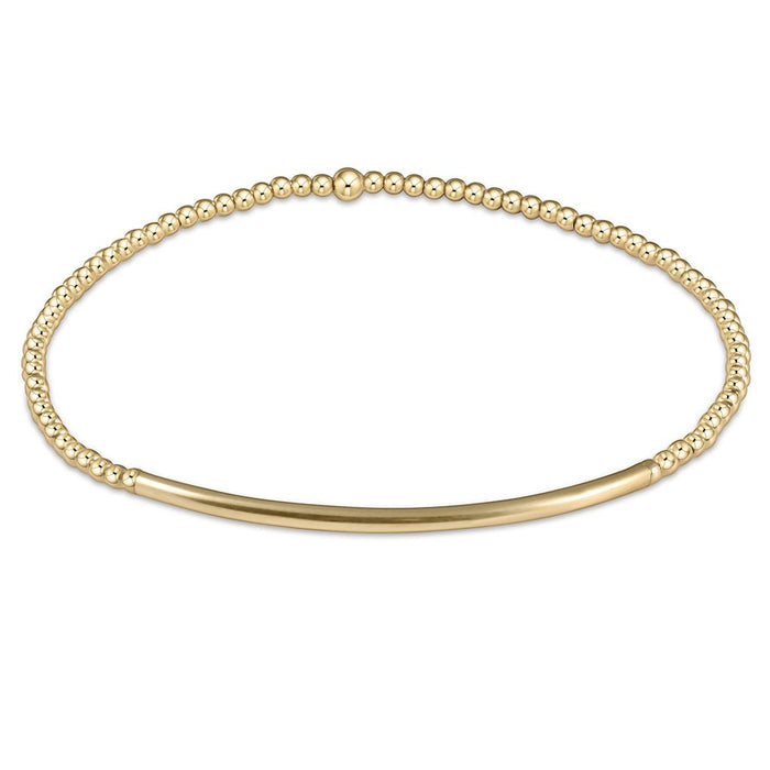 Enewton Bliss Bar Smooth 2mm Bead Bracelet in Gold featuring sleek gold beads and a minimalist bar accent design for stylish everyday wear.