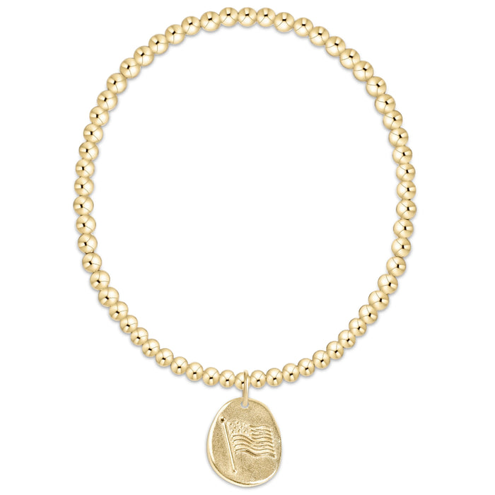 "Perfect for gifting or personal collection building, the Enewton Classic Gold America Disc Bracelet represents quality craftsmanship and timeless design"