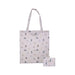 A tote bag featuring playful illustrations of various cats and dogs in a colorful design.