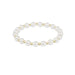 Pearl bracelet with gold accents on a white background
