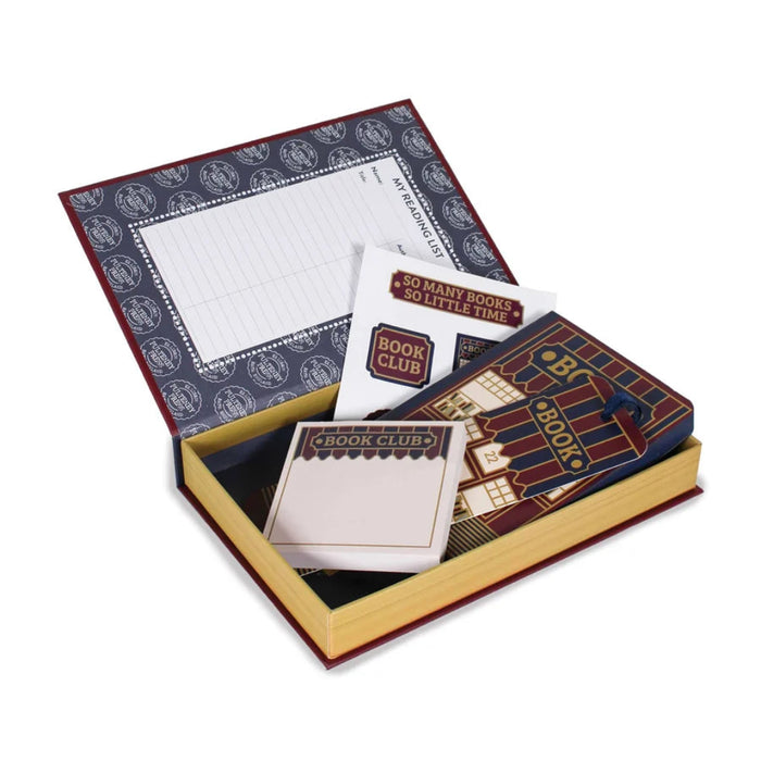 Half Moon Bay Book Club Gift Stationery Set with Notecards, Sticky Notes, and Writing Accessories