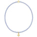"This beautifully crafted pink beaded bracelet featuring a delicate gold-tone cross charm"
