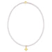 "This beautifully crafted pink beaded bracelet featuring a delicate gold-tone cross charm."