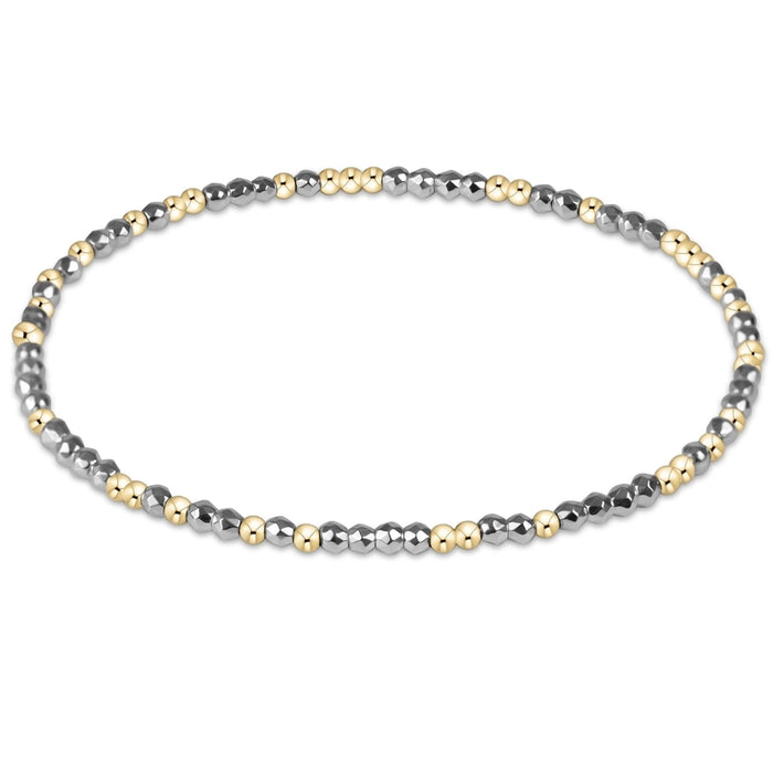 enewton design Hope Unwritten bracelet with bright silver faceted hematite beads and gold-filled accent beads