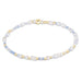 Made with various colors of randomly mixed 2mm seed beads and 2mm 14k gold-filled beads
