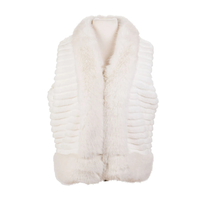 White fur vest  on a white background