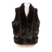 Black fur vest on a mannequin against a white background