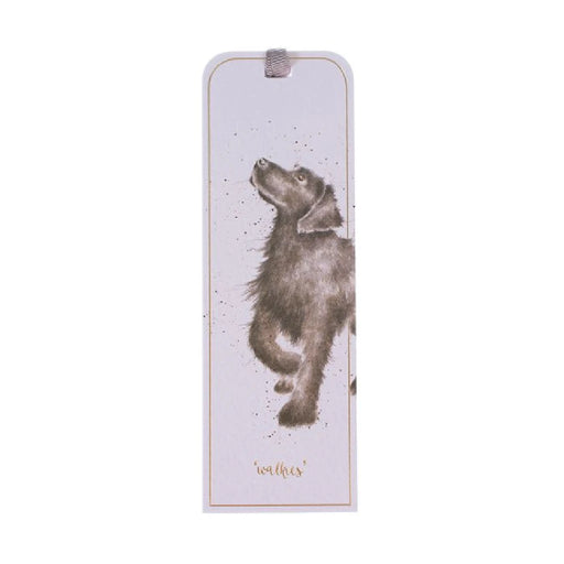 A bookmark featuring an illustration of a dog, designed for dog lovers and readers alike.
