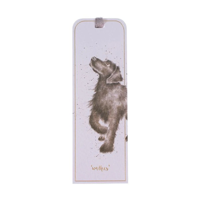 A bookmark featuring an illustration of a dog, designed for dog lovers and readers alike.
