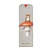 A whimsical bookmark featuring a mouse perched on a colorful mushroom in a forest setting.