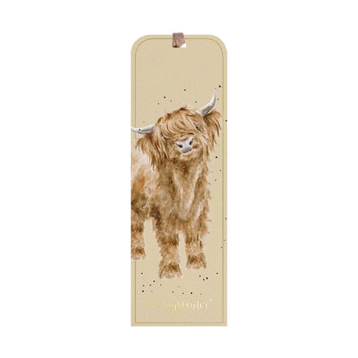 A colorful bookmark featuring a cartoon cow design, perfect for animal lovers and book enthusiasts.
