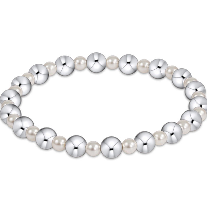 Enewton Design : Pearl Grateful Pattern 4mm Bead Bracelet - 6mm Sterling