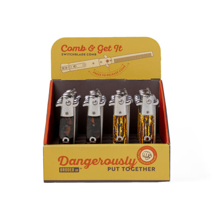 Tame rebellious hair with a comb that snaps out fast and cleans up your look without dulling your edge.