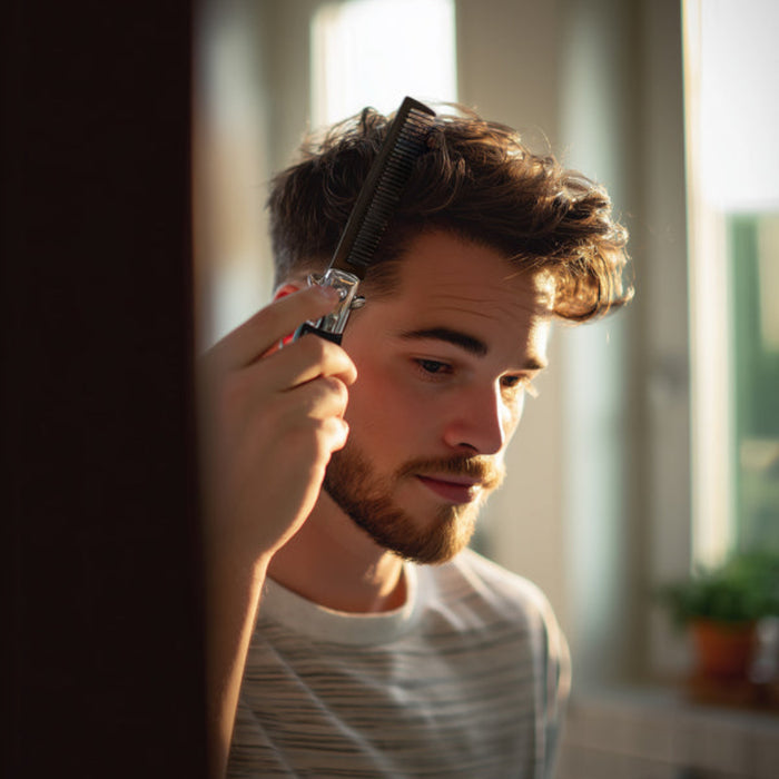 Tame rebellious hair with a comb that snaps out fast and cleans up your look without dulling your edge.