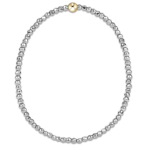 enewton design silver faceted hematite bead bracelet with single gold accent bead.