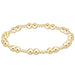 Gold‑filled beaded bracelet with 2.5mm and 5mm beads on elastic, available in standard and extended sizes.