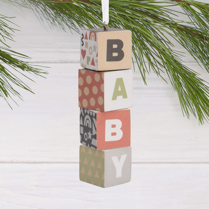 Hallmark : Baby Blocks Wood Hallmark Ornament