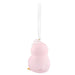 Rear view of matte finish pink penguin ornament showing gold metal hanging loop detail
