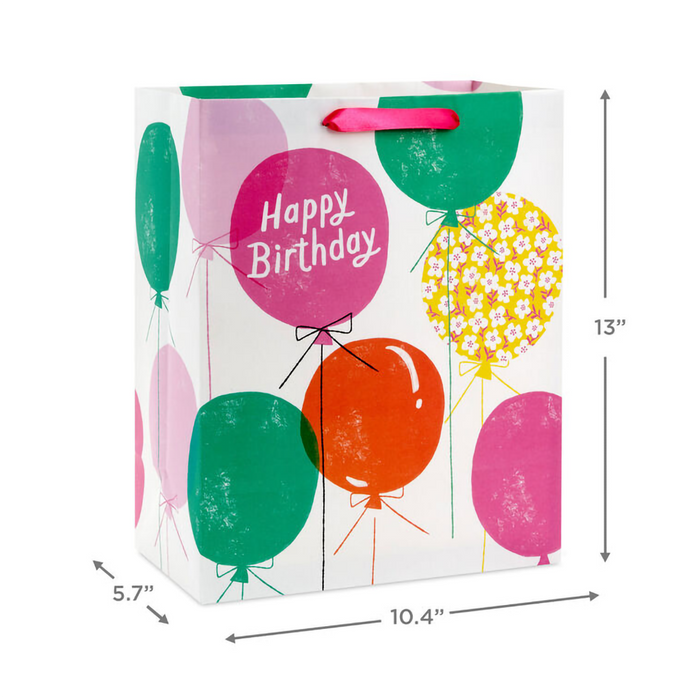 Hallmark : 13" Floating Balloons Large Birthday Gift Bag