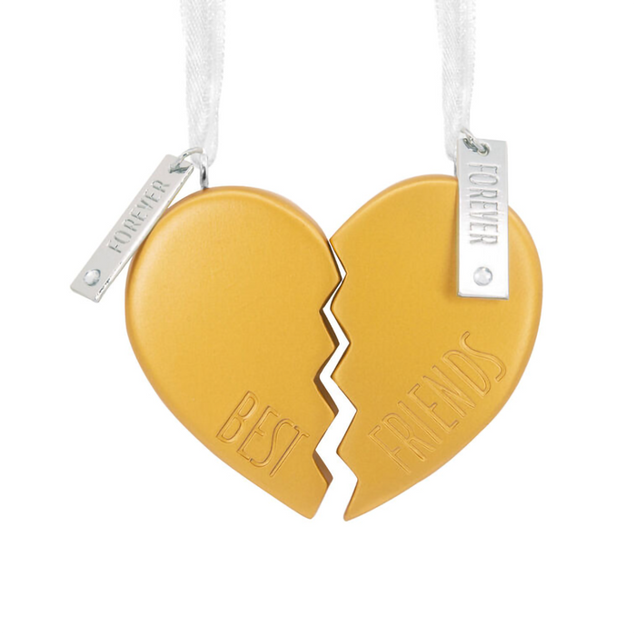 Hallmark : Best Friends Forever Heart Hallmark Ornaments, Set of 2