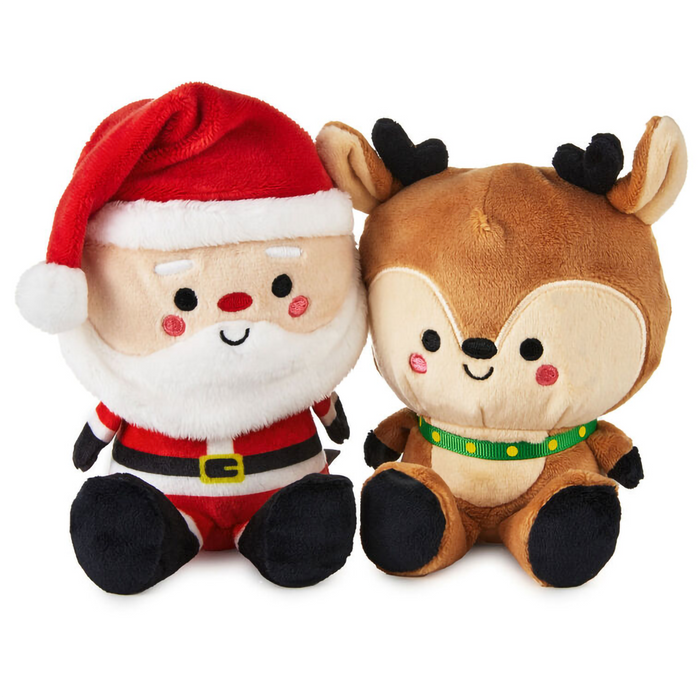 Hallmark : Better Together Santa and Reindeer Magnetic Plush Pair, 5.75"